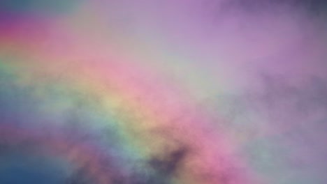 Cloud-iridescence,-Colorful-Rainbow-clouds-passing-in-the-sky