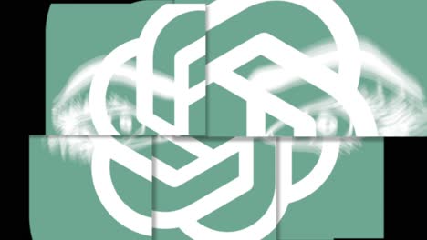 Logotipo-De-Chatgpt-Con-Ojos-Que-Representan-El-Control-De-La-IA-Y-Sus-Riesgos,-Vigilancia.