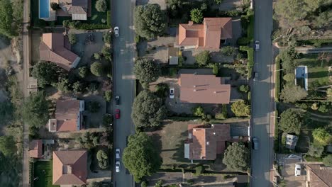 From-above,-view-at-residential-houses,-calm-spanish-neighbourhood