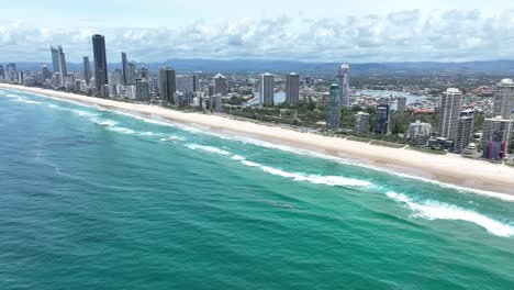 World-famous-views-of-this-lovely-city-from-Surfers-Paradise,-Gold-Coast,-Queensland-Australia,-amazing-drone-footage,-Australia’s-playground