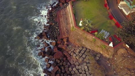 Drone-shot-of-Raj-Bhavan-in-Goa,-India