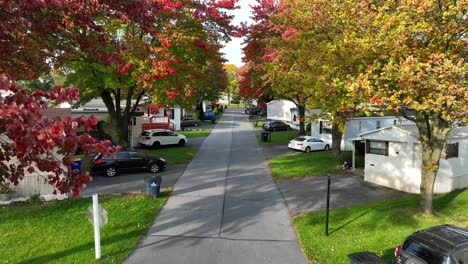 Colorful-fall-trees-in-trailer-park