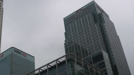 Weitwinkelaufnahme-Des-Citi--Und-HSBC-Hauptquartiers-Canary-Wharf,-London,-Vereinigtes-Königreich