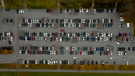 Drone-footage-of-the-parking-lot-in-Stockholm-University