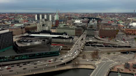 Drone-footage-approaching-the-Stockholm-City-Centre-from-the-City-Hall