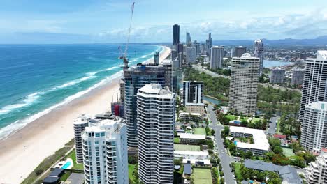 Surfers-Paradise,-Gold-Coast,-Queensland-Australia-is-where-you-find-these-amazing-views,-iconic-theme-parks,-and-tantalizing-golden-beaches