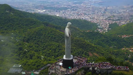 Río-De-Janeiro-Cristo-El-Redentor-Hiperlapso-Aéreo-Lapso-De-Tiempo