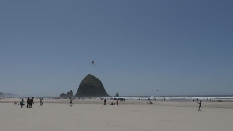 On-the-beach-with-haystack-rock-in-the-background