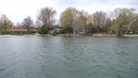 Going-Past-Cottages-On-Lake-Michigan-Waterfront