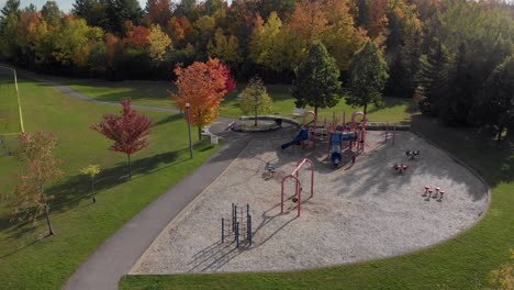 Suburban-Park-Playground-Fall-Colors-Aerial