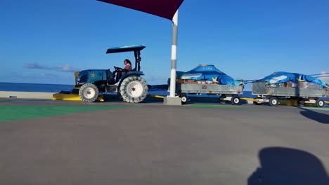 Tractor-and-Truck-Carts-delivering-essential-food-supplies-to-remote-islands-for-people-|-Food-and-water-supplies-transportation-to-the-island