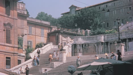 People-Walk-Down-Trinita-dei-Monti-Staircase-of-Piazza-di-Spagna-in-Rome-1960s