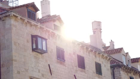 Dubrovnik,-Sol-De-La-Mañana-Sobre-Los-Edificios-Del-Casco-Antiguo