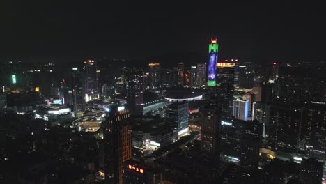 Chinesische-Megapolis-Stadt---Guangzhou,-Bei-Nacht