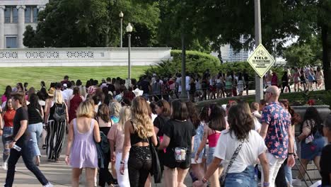 Chicago-IL-USA-June-6th-2023:-massive-crowds-of-people-are-coming-in-droves-to-see-a-Taylor-Swift-concert-while-in-Chicago-this-summer-weekend