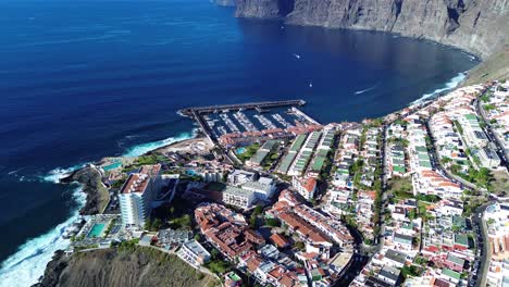 Aerial-view-of-The-Giants-in-Costa-Adeje-Tenerife,-Canary-Islands-in-Spain
