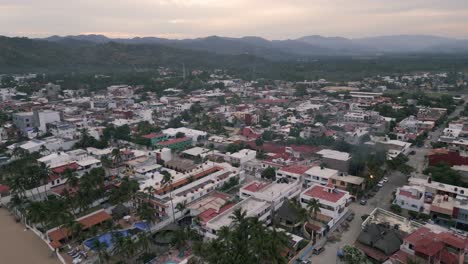 Aerial-resort-beach-town-on-san-Patricio-in-Jalisco-state-mexico