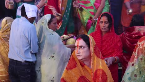 devotee-doing-holy-rituals-at-festival-from-different-angle-video-is-taken-on-the-occasions-of-chhath-festival-which-is-used-to-celebrate-in-north-india-on-Oct-28-2022