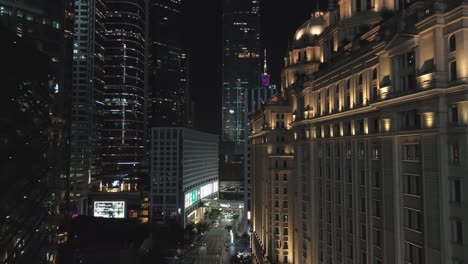 Guangzhou-Beleuchtete-Das-Zentrale-Gebäudeviertel-Bei-Nacht