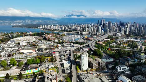 Downtown-Vancouver-Skyline-From-South-Granville-In-British-Columbia,-Canada