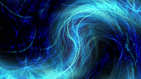 Abstract-complex-patterns-of-swirling-lines-and-colours-in-motion,-in-shades-of-blue-and-white