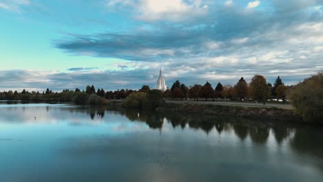 Scenic-View-Of-The-Church-of-Jesus-Christ-of-Latter-day-Saints-In-Idaho-Falls,-USA