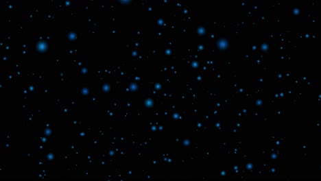 Partikellicht-Glühkugeln,-Die-Sich-Durch-Den-Weltraum-Bewegen,-Universum,-Animation,-Bewegungsgrafik,-Visueller-Effekt,-3D-Hintergrund,-Nahtlose-Schleife,-4K,-Schwarz,-Blau