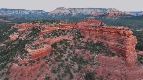 Aerial-View-Of-Red-Rock-Buttes-In-Sedona,-Arizona,-USA