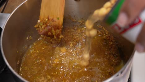 Adding-chickpeas-to-the-onion-sauce---Chana-Masala-series