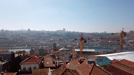 Panoramic-cityscape-of-Porto,-Portugal,-view-from-the-Vitória-lookout-during-the-day