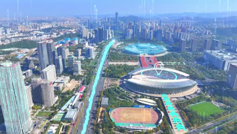 Technologiestadt,-Intelligente-Stadt,-Wissenschafts--Und-Technologiestadt,-Jinan-Olympisches-Sportzentrum