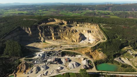 Open-pit-Mining-With-Stepped-Sides-Near-Castriz-In-A-Coruña,-Spain