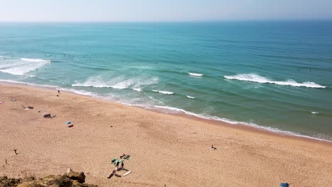 Panoramic-view-from-Portugal,-Carvoeira,-Foz-do-Lizandro-sandy-beach