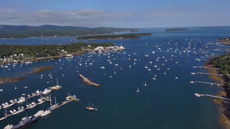 Aerial-view-of-the-Southwest-Harbor,-Maine-in-New-England