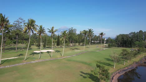 Aerial-view-of-golf-course,-Borobudur-International-Golf-and-Country-Club