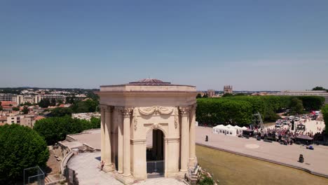 Gaypride-event-2023-aerial-view-in-the-gardens-of-Peyrou-in-Montpellier