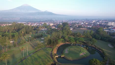 The-view-of-the-golf-course-in-the-morning-is-Mount-Sumbing