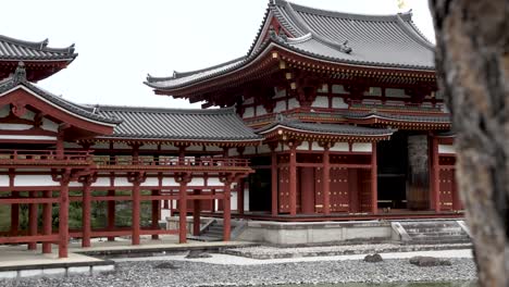View-Of-Phoenix-Hall-At-Byodo-In-Temple,-Uji