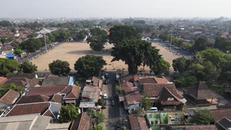 aerial-view,-South-Alun-alun-is-an-open-field-located-within-the-Yogyakarta-palace-complex