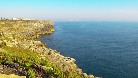 Peniche-gorgeous-coastline-from-Cape-Carvoeiro-viewpoint,-Portugal