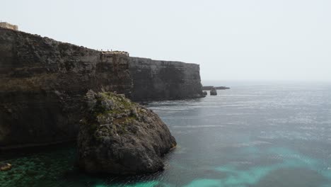 Panoramic-View-Of-The-Cliffs-By-Saint-Mary's-Tower-In-Comino-Island