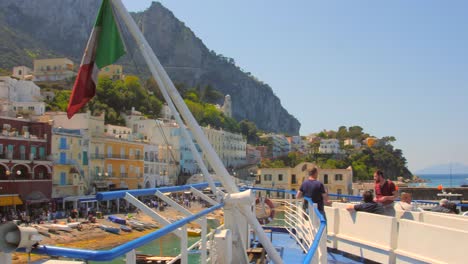 View-Of-Marina-Grande-Town-From-A-Tourist-Boat-Dock-On-The-Harbor-In-Capri,-Italy