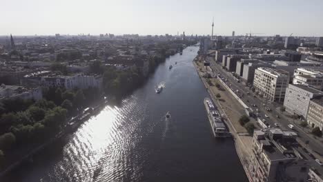 The-aerial-shows-a-beautiful-perspective-of-Berlin-on-a-summer-day
