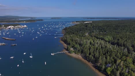 Southwest-Harbor,-Maine,-New-England.-Aerial-view