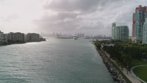 Cruise-Ship---Drone-Aerial---Miami,-Florida
