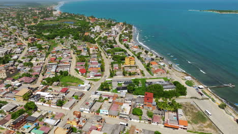 Chichiriviche-Coastal-City,-Beach-and-Blue-Sea-In-Summer-In-Falcon-State,-Venezuela