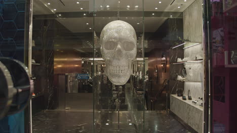 Amazing-skull-made-out-of-diamonds-outside-of-shop-in-Beverly-Hills