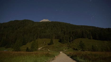 Stars-moving-over-Mountain-at-Night-in-St