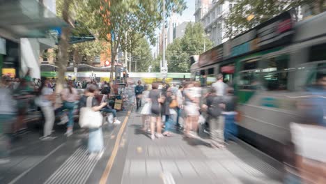 Bewegender-Zeitraffer-Durch-Die-Straßen-Von-Melbourne,-Australien