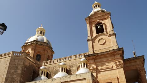 Close-Up-View-Of-The-Towers-Of-Saint-Mary's-Parish-Church-In-Had-Dingli